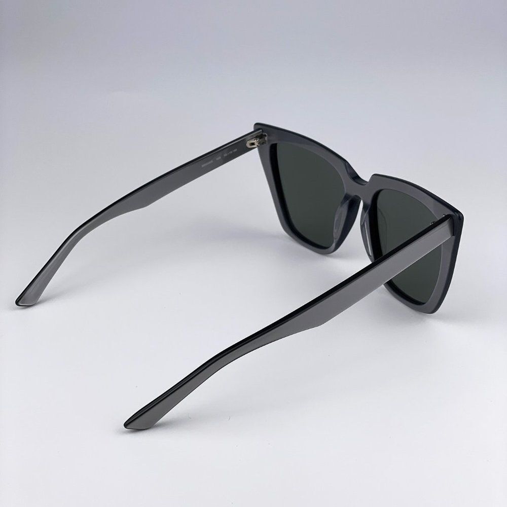  Balenciaga BB0046S 006 Sunglasses Silver Gray Shiny Mirrored Cat Eye Women - Picture 8 of 10